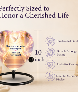 Heavenly Angel Wing Urn – Adult Urn for Ashes, Angel Wings Cremation Urn, Heart-Shaped Heaven Memorial Urn