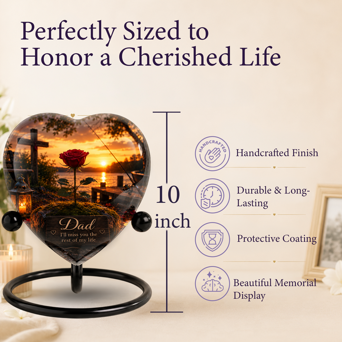 Rose Urn – Adult Urn for Ashes, Rose Cremation Urn & Beautiful Urn for Adult Ashes