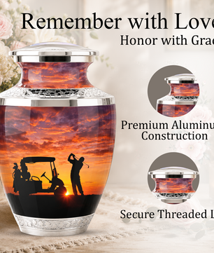 Golf Cremation Urn for Dad - Custom Golf Ashes Urn for Men