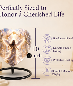 Angel Wing Heaven Urn – Heavenly Angel Wings Cremation Urn, Peaceful Heaven Memorial Urn