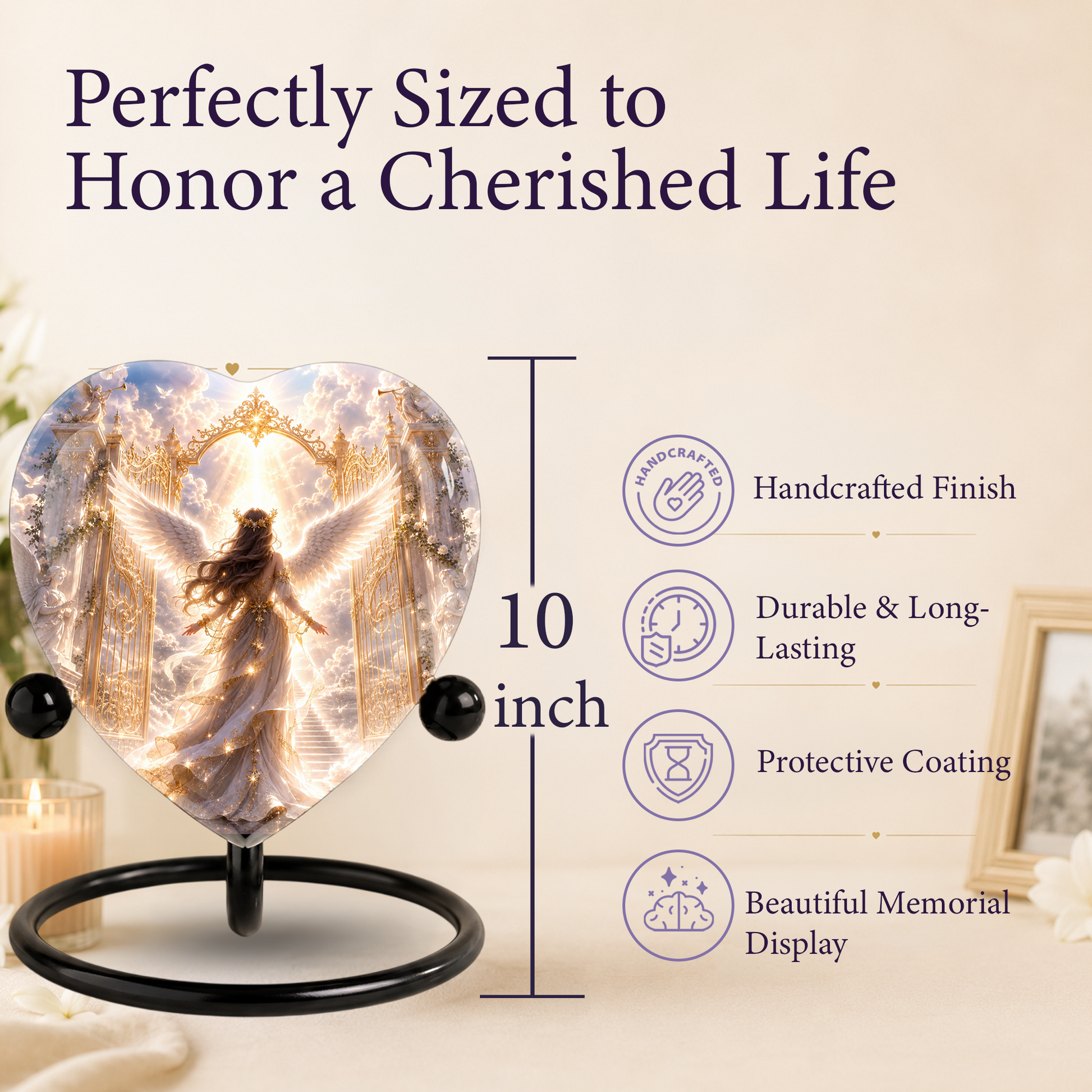 Angel Wing Heaven Urn – Heavenly Angel Wings Cremation Urn, Peaceful Heaven Memorial Urn