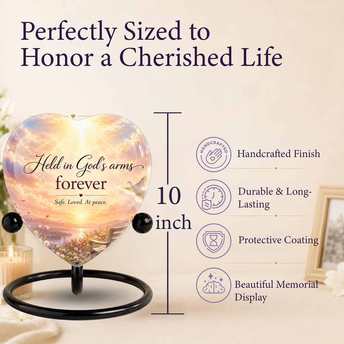 Angel Wing Sunset Urn – Adult Urn for Ashes, Angel Wings Cremation Urn