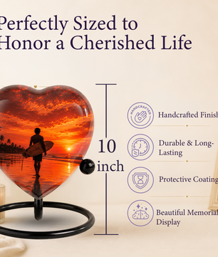SEO Title  Beach Cremation Urn for Dad, Personalized Ocean Urn for Adult Male Ashes, Surfing Memorial Urn for Father