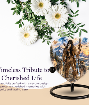 Native American Wolf Adult Cremation Urn for Ashes, Personalized Wolf Memorial Urn,