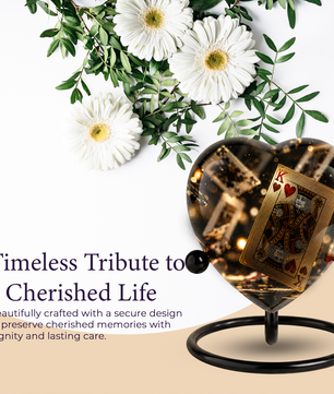 King of Hearts Heart-Shaped Adult Cremation Urn – Unique Keepsake Urn for Dad
