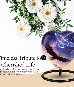 Eagle Heart Memorial Urn, Eagle Adult Urn, Eagle Urns for Adult Ashes, Eagle Adult Urns