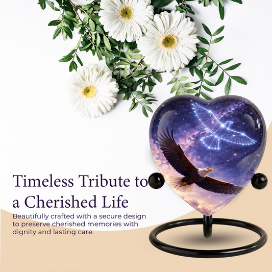 Eagle Heart Memorial Urn, Eagle Adult Urn, Eagle Urns for Adult Ashes, Eagle Adult Urns