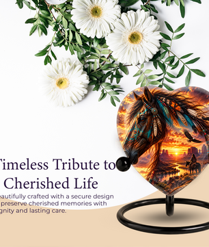 Native American Horse Adult Cremation Urn for Ashes – Western Horse Memorial Urn