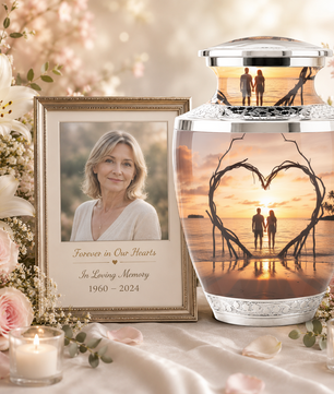Companion Beach Sunset Memorial Urn for Ashes, Cremation Urn For Couple