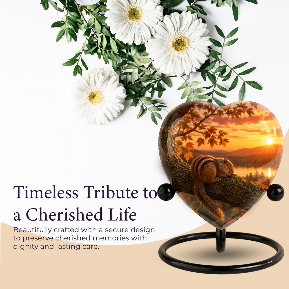 Squirrel Cremation Urn for Ashes | Personalized Adult Memorial Urn| Nature & Wildlife Cremation Urn