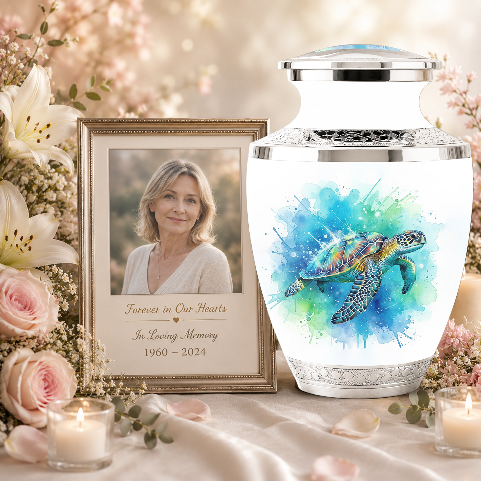 Sea Turtle Cremation Urn for Human Ashes, Personalized Urn for Human Ashes
