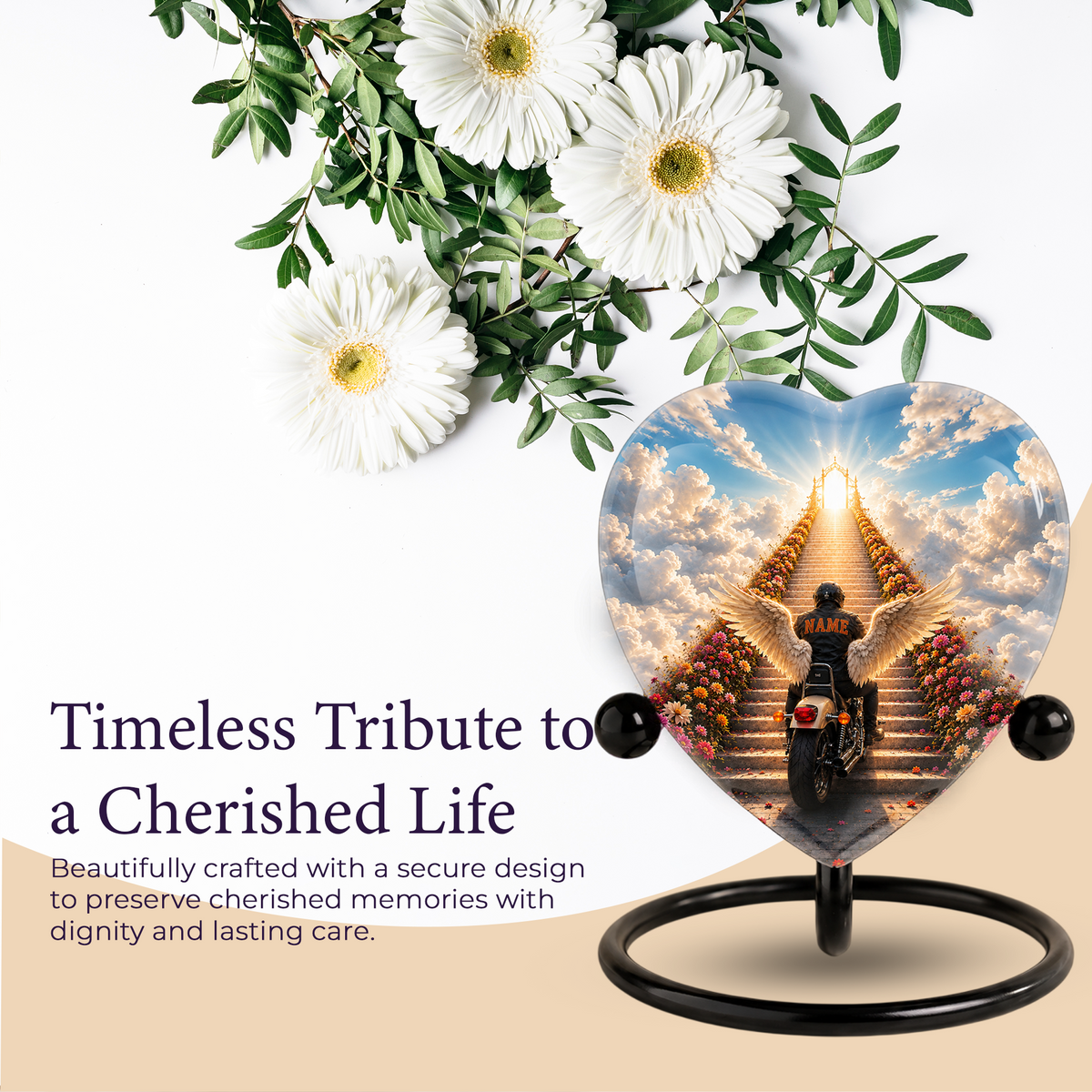 Personalized Motorcycle Cremation Urn for Dad, Adult Male Ashes Memorial Urn, Custom Urn for Father, Son or Man