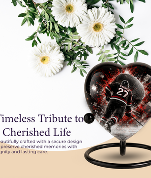 Personalized Hockey Cremation Urn for Dad | Adult Ice Hockey Urn for Ashes & Men