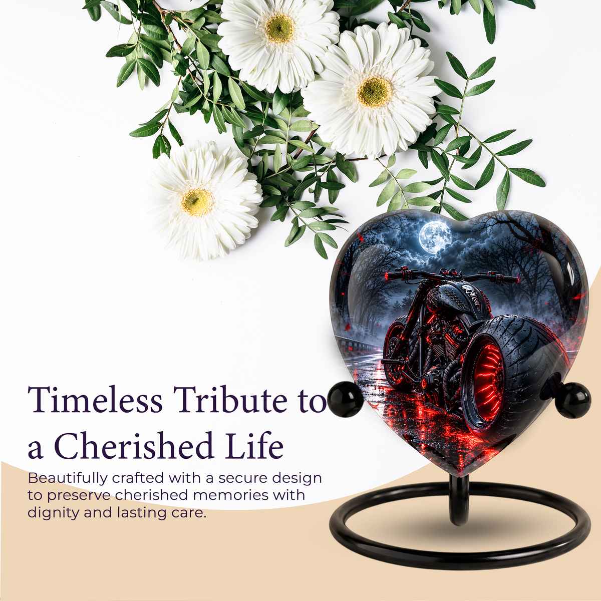 Motorcycle Urn for Dad's Ashes, Personalized Adult Cremation Urn for Men, Biker Memorial Urn