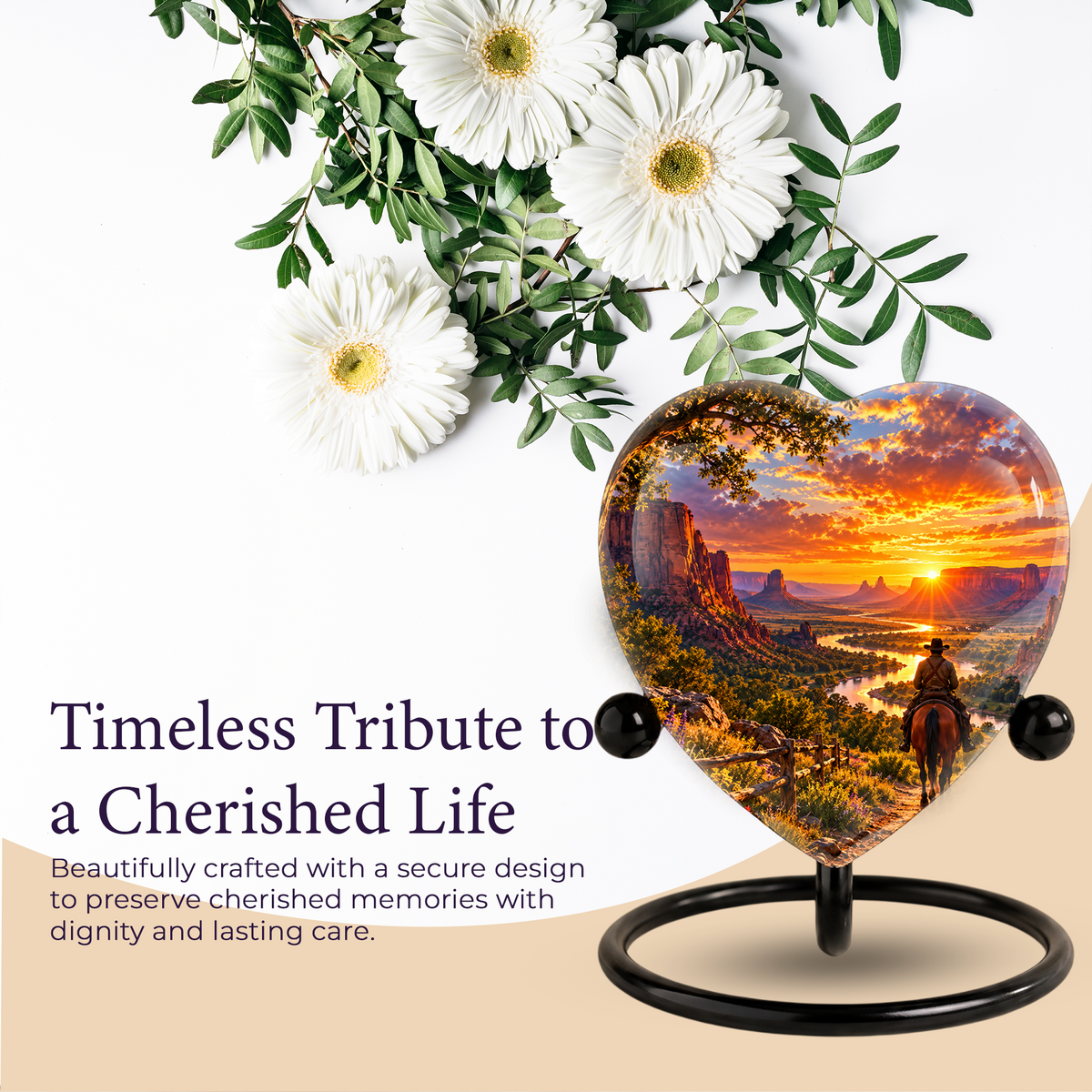 Cowboy Horse Cremation Urn for Ashes, Western Memorial Urn, Horse Lover Urn, Personalized Horse Urn