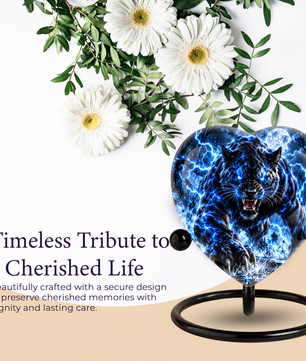 Black Panther Cremation Urn for Ashes, Big Cat Memorial Urn, Personalized Panther Urn