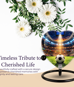 Football Soccer Adult Cremation Urn for Ashes, Personalized Sports Memorial Urn for Men & Adults