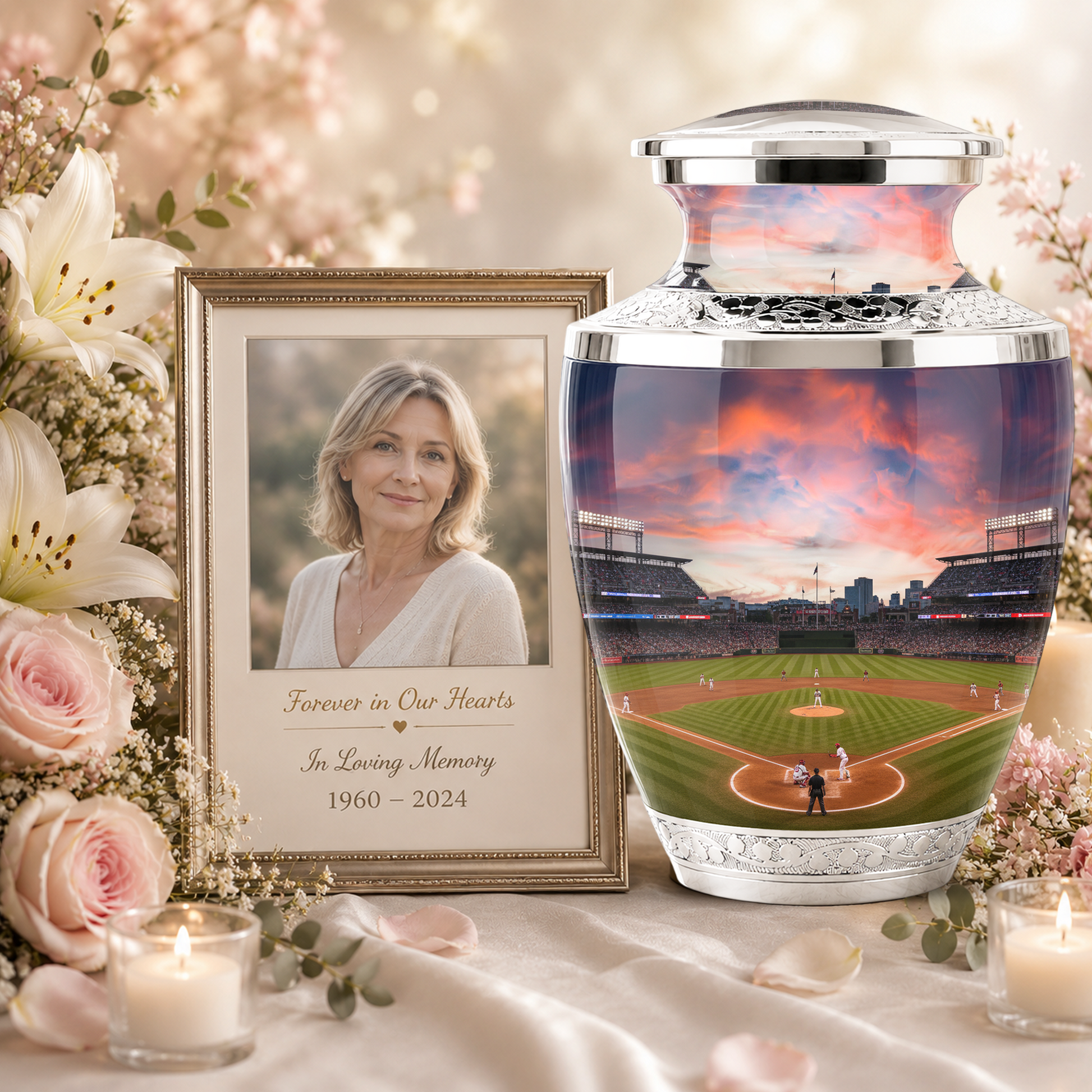 Unique Baseball Cremation Urn for Dad, Custom Baseball Modern Urn for Human Ashes