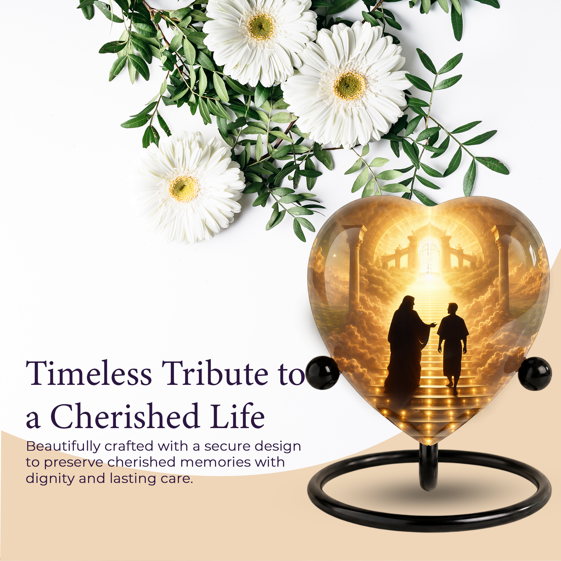Heavenly Father and Son Urn for Dad, Religious Cremation Urn for Adult Male Ashes, Personalized Urn for Dad