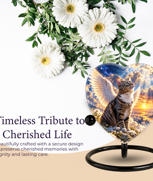Angel Cat Cremation Urn for Ashes, Cat Memorial Urn, Personalized Cat Urn, Pet Cremation Urn