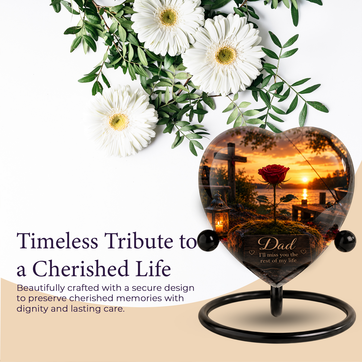 Rose Urn – Adult Urn for Ashes, Rose Cremation Urn & Beautiful Urn for Adult Ashes
