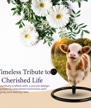 Cow Cremation Urn for Ashes | Personalized Farm Animal Memorial Urn | Handmade Adult Cremation Urn
