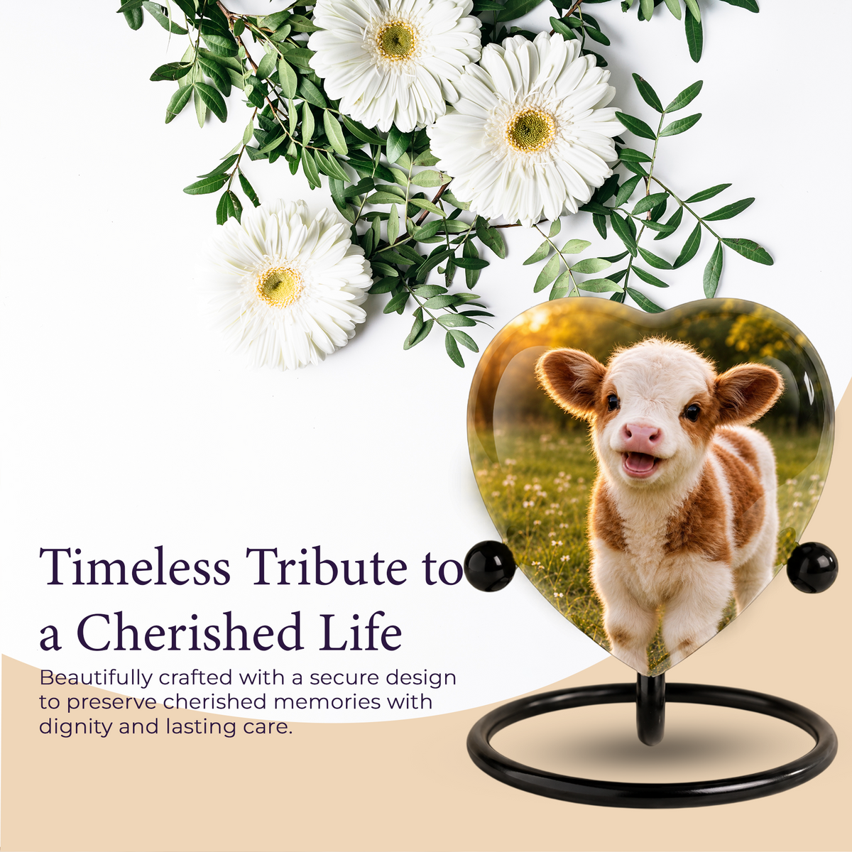 Cow Cremation Urn for Ashes | Personalized Farm Animal Memorial Urn | Handmade Adult Cremation Urn