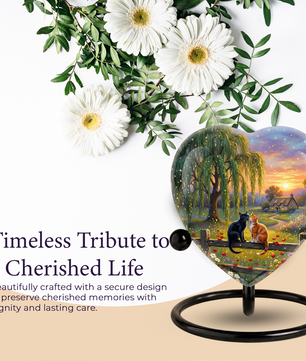Personalized Cat Urn for Ashes – Heart-Shaped Pet Memorial Urn, Custom Cat Urn for Cats, Unique Keepsake Cremation Urn