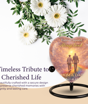Dad and Mom Urn – Memorial Cremation Urn for Mom and Dad, Keepsake Urn for Mother & Father