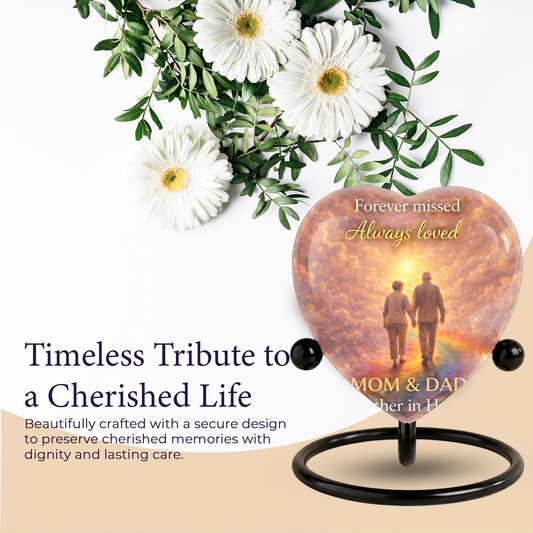 Dad and Mom Urn – Memorial Cremation Urn for Mom and Dad, Keepsake Urn for Mother & Father