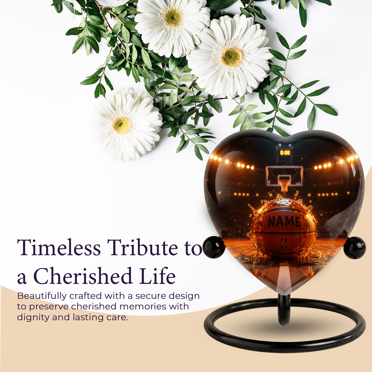 Basketball Adult Urn – Personalized Adult Cremation Urn for Ashes, Sports Memorial Urn