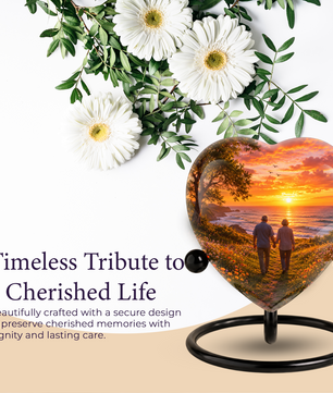 Personalized Sunset Beach Companion Cremation Urn for Mom & Dad