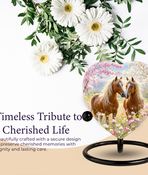 Horse Urn, Adult Urn for Ashes, Horse Memorial Urn, Heart-Shaped Horse Cremation Urn