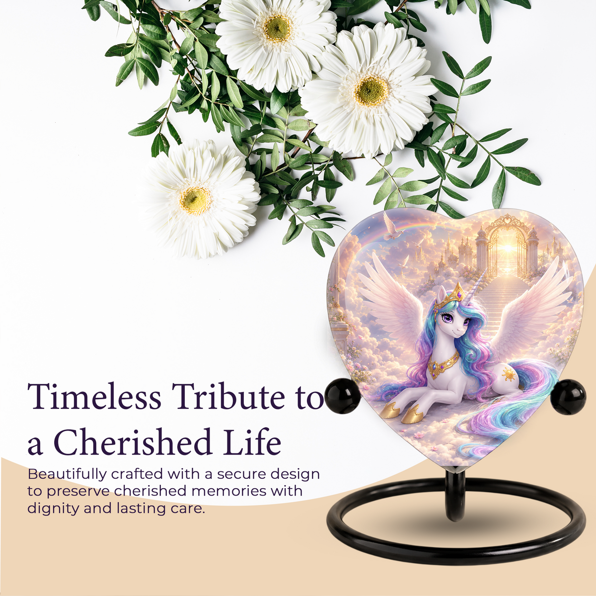 Unicorn Heaven Urn – Adult Urn for Ashes, Unicorn Cremation Urn, Heavenly Rainbow Memorial Urn
