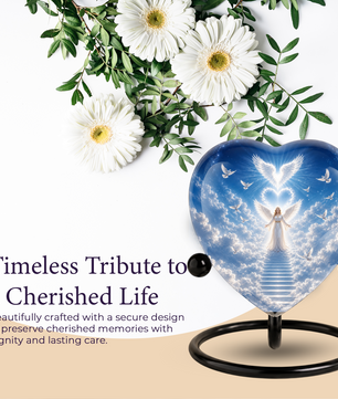Angel Heaven Urn for Mom – Angel Memorial Cremation Urn, Beautiful Urn for Mom’s Ashes
