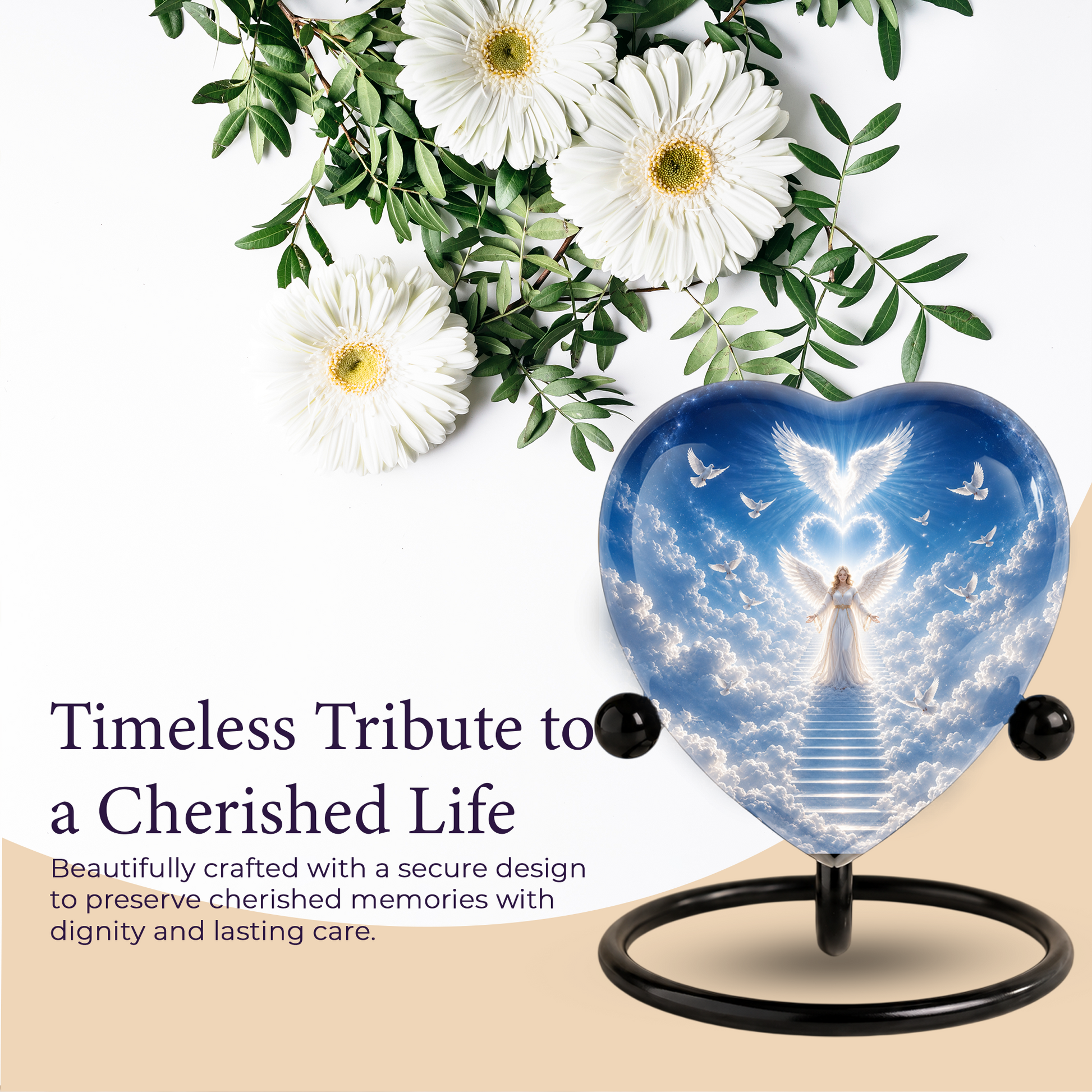 Angel Heaven Urn for Mom – Angel Memorial Cremation Urn, Beautiful Urn for Mom’s Ashes