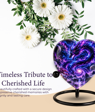 Dragon Adult Cremation Urn for Ashes, Fantasy Dragon Memorial Urn, Personalized Heart Shaped Adult Urn, Dragon Cremation Urn