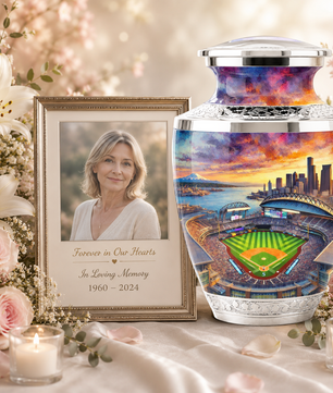Customizable Baseball Stadium Cremation Urn for Men - Custom Baseball Ashes Urn