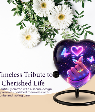 Galaxy Heart Adult Urn for Ashes, Unique Adult Cremation Urn with Love Heart