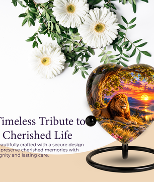 Lion Cremation Urn for Ashes, Lion Memorial Urn, Personalized Lion Urn, Lion Lover Memorial,