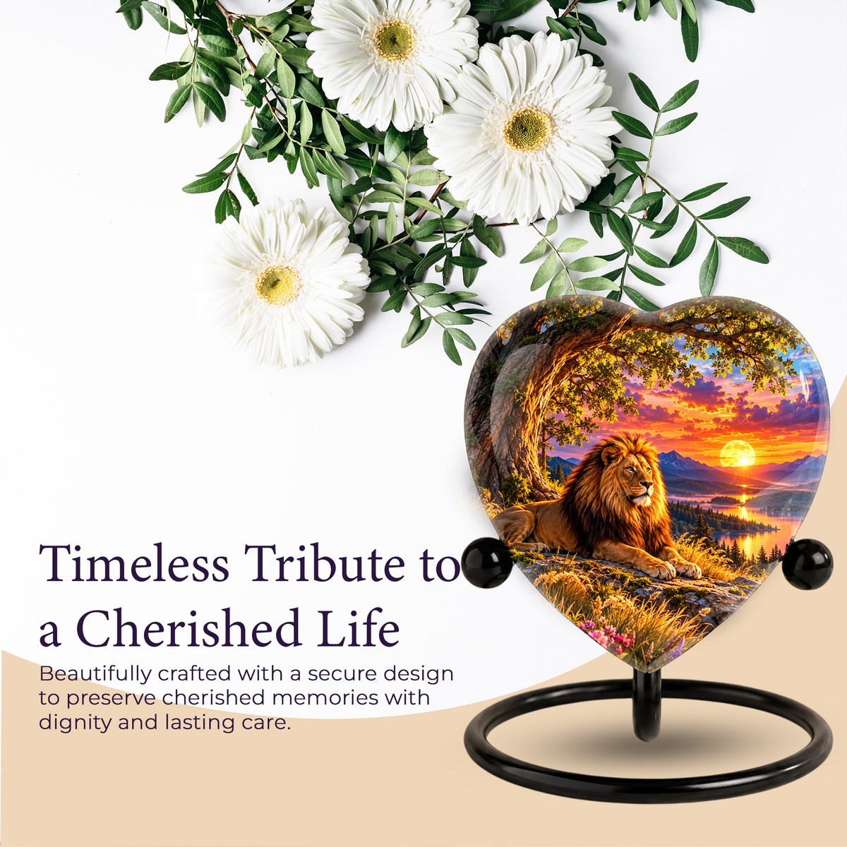 Lion Cremation Urn for Ashes, Lion Memorial Urn, Personalized Lion Urn, Lion Lover Memorial,