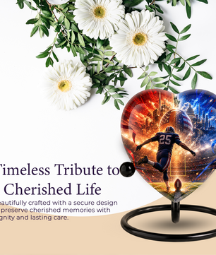 Personalized Football Cremation Urn for Ashes, Adult Urn for Dad, Men