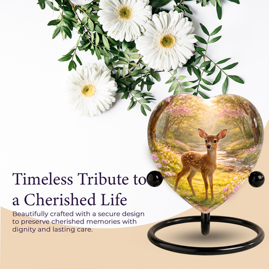 Deer Heart Shaped Urn for Adult Ashes | Adult Cremation Urn & Memorial Urn