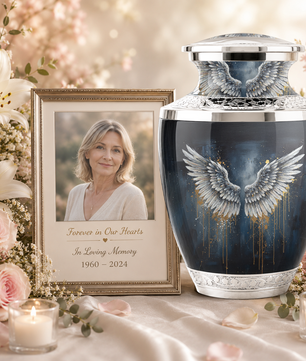 Angel Wings Cremation Urn for Mom & Dad, Guardian Angel Urn for Human Ashes