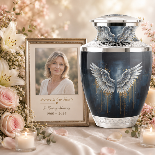 Angel Wings Cremation Urn for Mom & Dad, Guardian Angel Urn for Human Ashes