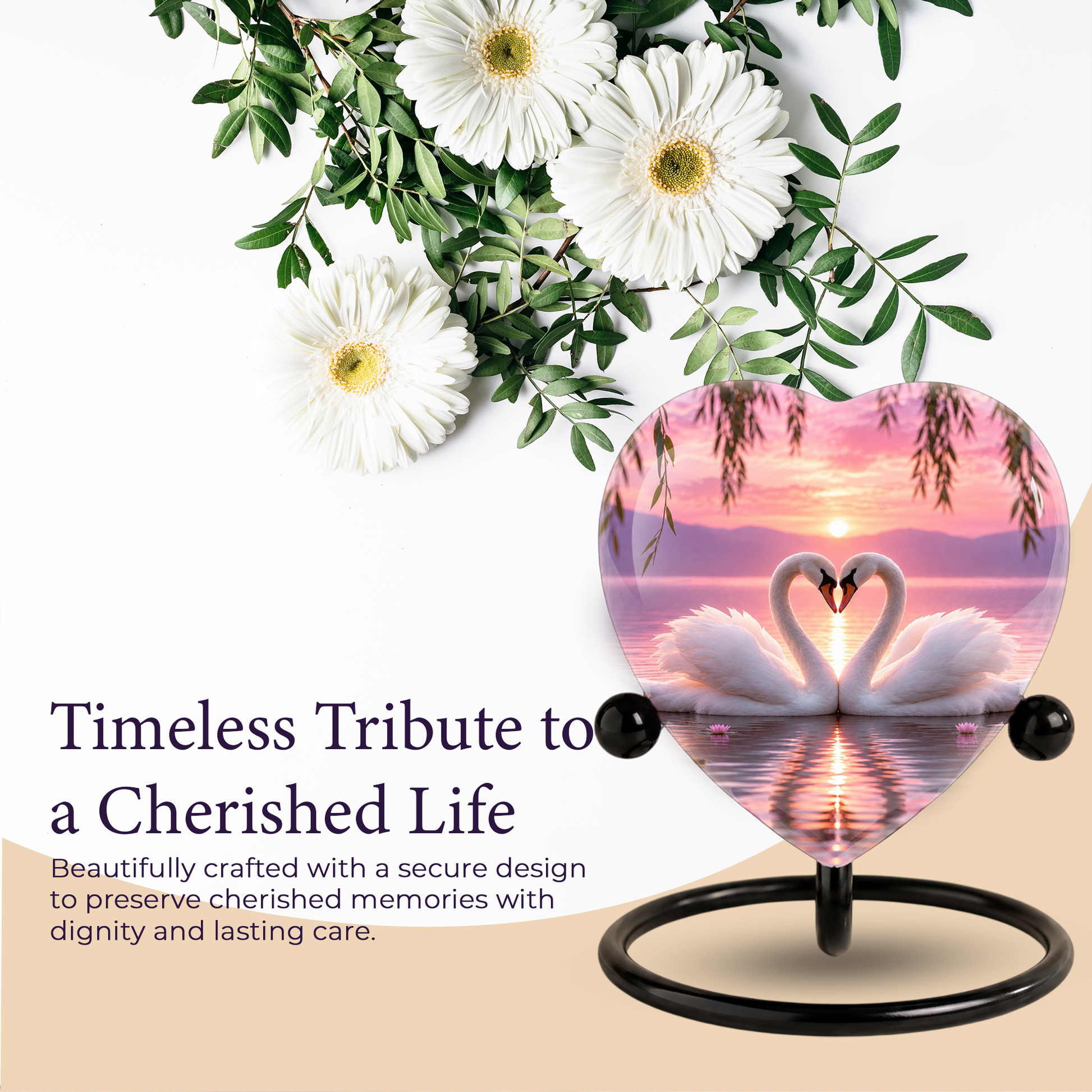 Adult Urn Heart-Shaped Memorial Keepsake – Unique Cremation Urn for Adult Ashes