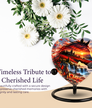 Unicorn Heart Cremation Urn for Ashes, Personalized Adult Memorial Urn, Fantasy Horse Urn