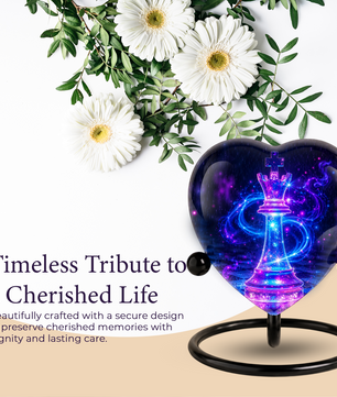 Royal Queen Chess Heart Adult Urn – Adult Urn, Urn for Ashes Adult, Adult Cremation Urns