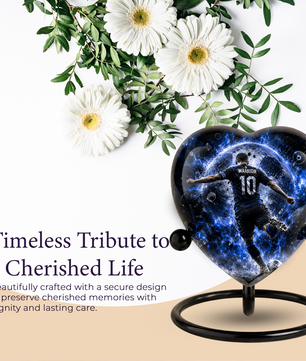 Personalized Soccer Cremation Urn for Ashes | Adult Sports Memorial Urn for Dad & Men