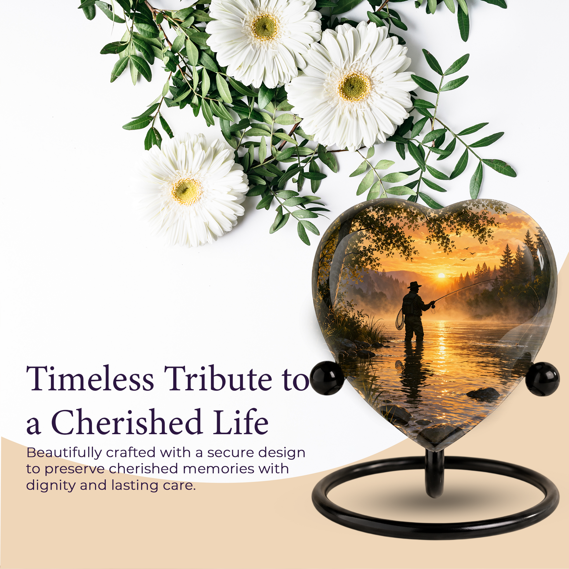 Fishing Urn for Dad – Gone Fishing Memorial Urn, Fishing Urns for Human Ashes, Keepsake Urn for Dad, Personalized Fishing Cremation Urn